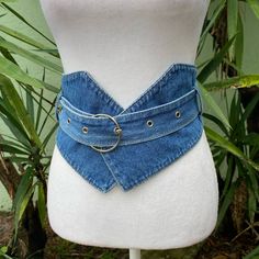 Corset Wrap Belt Made Of Denim. Adjustable Fits Most Sizes. As You Can See There A Many Holes With A Long Belt. Brand New Never Worn. Denim Corset Belt, Memory Projects, Altered Clothing, Denim Corset, Denim Belt, Wrap Belt, Corset Belt, Boutique Dress Designs, Boutique Dress