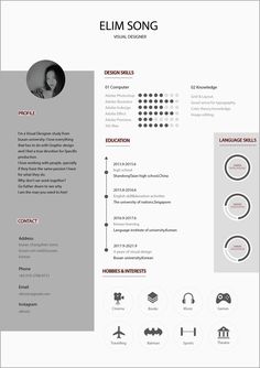 a professional resume template with icons and symbols on the front, side and back sides