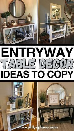 Hall Table Decor Ideas, Entry Table Decorations, How To Decorate Console Table, White Console Table Decor, Entry Console Table Decor, Hall Table Decor, Entry Table Decor Ideas, Crestview House, Front Entry Tables