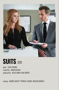 the cover of suits 2011, featuring an image of a man and woman looking at each other