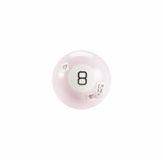 a pink ball with the number 8 on it