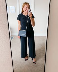 Black Wide Leg Pants, Wide Leg Dress Pants, Outfit Fall, Casual Work Outfits, Heel Sandal, Casual Work, Professional Outfits, Block Heels Sandal, Work Outfits