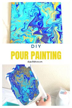 an easy diy pour painting project for kids