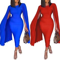 Premium Quality Dress with cape Blue Cape Dress For Party, Chic Blue Dresses With Cape Sleeves, Blue Spring Dress With Cape Sleeves, Fitted Cape Dress For Fall, Chic Cape Dress For Fall, Long Sleeve Spring Cape For Evening, Long Sleeve Cape For Spring Evening, Spring Long Sleeve Cape For Evening, Spring Evening Cape With Long Sleeves