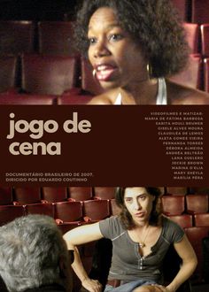 the movie poster for jogo de cena with an image of a woman talking to another