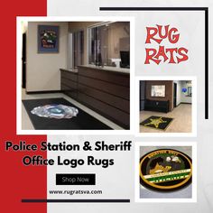 an advertisement for the police station and sheriff office rugs