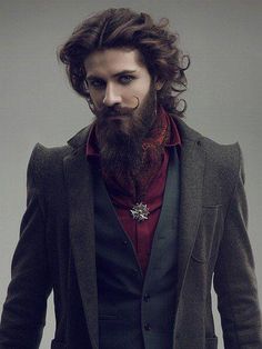 Moda Steampunk, Steampunk Men, Punk Hair, Fashion Male, Moustaches, Steampunk Clothing, Beard No Mustache, Academia Aesthetic, Steampunk Fashion