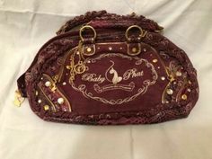 Maroon Handbag, Baby Phat Purse, 2000s Purse, Y2k Bags, Studded Handbag, Red Handbag, Pretty Bags