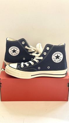 Converse Chuck 70 High Obsidian Navy Blue 164945C Size Men’s 5.5 Women’s 7.5 Size: Men’s 5.5 Women’s 7.5 Style Number: 164945C Colorway: Navy Blue Condition: Brand New With Box. Please look at all pictures carefully and ask any questions prior to placing a bid. All products sold are 100% authentic, licensed, and personally purchased in the U.S. Payment: The seller will only ship to the address provided by eBay. Please make sure the correct name and address is input, any changes needed to be made will delay the order process. Fixed price items require immediate payment. Auction item payments must be received within 24 hours after the auction's end. Failure to pay will result in eBay notification and a non-paying bidder alert. Shipping: Items will be packaged in a box so it will be protected Converse Blue Shoes, Navy Blue Chuck 70, Navy Converse Low Tops, Midnight Blue Converse, Navy Blue Converse Low Top, Converse Chuck 70 Blue, Navy Blue Converse, Converse Shoes Men, Navy Blue Outfit