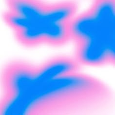 blurry image of blue and pink shapes on a white background with black outlines