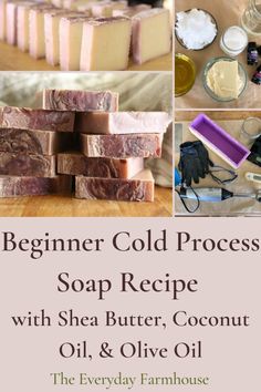 soap recipe with shea butter, coconut oil and olive oil for beginner cold process