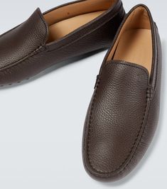 Find TOD'S Gommino Driving Shoes on Editorialist. Upper: fabric. Lining: cow leather. Toe shape: round toe. Sole: leather insole, leather and rubber sole. Comes with a box. Designer color name: Caffe. Made in Italy. Comes with dust bag. Moccasin Shoes, Driving Shoes Men, Tods Shoes, Brown Loafers, Moccasins Shoes, Driving Shoes, Shoes Men, Leather Design, Blue Shoes