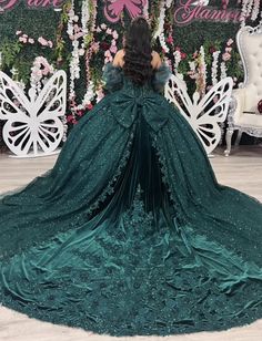 Emeraldquinceanera Dresses, Green Emerald 15 Dress, 15 Dresses Emerald Green, Black And Emerald Quince, Esmeralda Green Quince Dress, Emerald Quinceanera Dress Long Sleeve, Emerald And Black Quinceanera Theme, Emarld Green Quince Dress, Moda2000 Quince Dresses Emerald Green