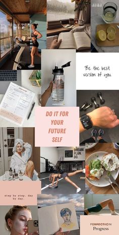 Daglig Motivation, Motivasi Diet, Vision Board Collage, Studera Motivation, Fitness Vision Board, Vision Board Wallpaper, Trening Fitness, Future Self, Vision Board Manifestation