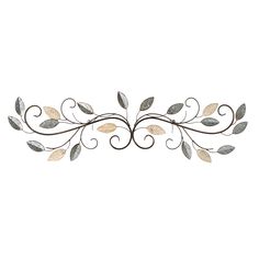 a metal wall decoration with leaves on it