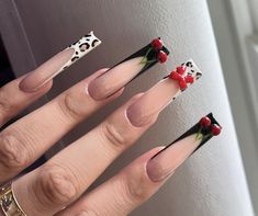 Punk Nails, Airbrush Nails, Duck Nails, Square Nail Designs, Acrylic Nails Coffin Pink, Vacation Nails, Nail Swag, Summer Acrylic Nails