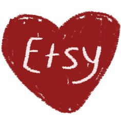 a red heart with the word efsy painted on it's side in white ink