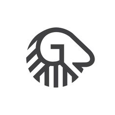 a black and white logo with the letter g in it's center, on a white background