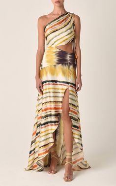 Cl Fashion, Resort 2023, Designer Evening Gowns, Silk Maxi, Stripe Silk, 2023 Collection, Tie Dye Dress, Dyed Dress, Silk Maxi Dress