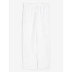 Tapered, Ankle-Length Pants In A Woven Viscose And Linen Blend; High Waist, Elasticized Waistband; Narrow Drawstring; Diagonal Side Pockets; **Brand New** Smoke Free/Pet Free Home Fit - Regular Fit Composition - Rayon 55%, Linen 45%L H&m Wide-leg Workwear Pants, White Wide-leg Sweatpants For Summer, White Wide Leg Sweatpants For Summer, Relaxed Fit Sweatpants For Summer Daywear, Relaxed White Wide-leg Pants, Relaxed White Straight Bottoms, White Relaxed Straight Pants, Relaxed White Straight Pants, Relaxed White Wide-leg Bottoms