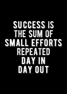 the quote success is the sum of small efforts repeated day in day out canvas print