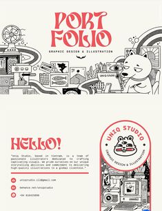 an advertisement for a restaurant with cartoon characters on the front and back side of it