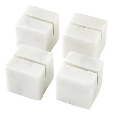 four white cubes sitting on top of each other