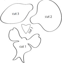 cut out shapes to make the shape of a heart and two leaves for valentine's day