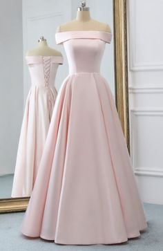 Pink Satin Long Evening Dress Pink Satin Prom Dress, 파티 드레스, Pink Prom Dress, Long Evening Dress, Pink Prom, Cute Prom Dresses, Pretty Prom Dresses, A Line Prom Dresses, فستان سهرة