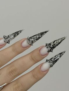 Classic Nail Designs, Goth Nails, Pretty Nail Designs, Pink Acrylic Nails, Nail Art Galleries, Nails On Fleek, Stylish Nails, Maquillaje De Ojos