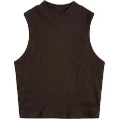 New Product 95% Polyester, 5% Spandex Pull On Closure Machine Wash Fabric Has Some Stretch Stand Collar, Sleeveless, Ribbed Knit, Crop Length Easy To Wear With Shorts, Skirts, Jeans And Pants Brown Stretch Sleeveless Crop Top, Trendy Brown Sleeveless Crop Top, Trendy Sleeveless Brown Top, Brown Crew Neck Tank Top For Fall, Casual Brown Sleeveless Crop Top, Casual Brown Crew Neck Tank Top, Brown Tank Vest Top, Chic Brown Sleeveless Crop Top, Casual Brown Tank Vest