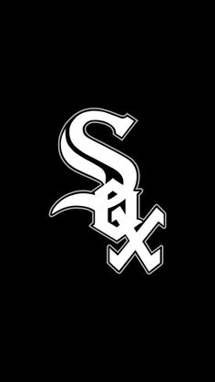 the chicago white sox logo on a black background