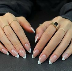 Russian Manicure Neutral, Pink Stiletto Nails, White Tip Nails, Kutek Disney, 2024 Prom, Manicure Tips