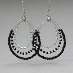 Sea Beads, Beaded Earrings Diy, White Sea, Homemade Jewelry, Beaded Hoop Earrings, Beaded Hoops, Earring Patterns, Top Drawer, Bead Jewellery