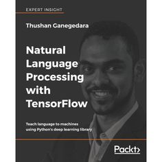 a man in a suit and tie with the title natural language processing with tensofflow