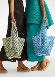 Video Store, Pleats Please, Brand Concept, Macrame Bag, Pleats Please Issey Miyake, Love Sewing, Sole Shoes, Look Book, Draped Dress