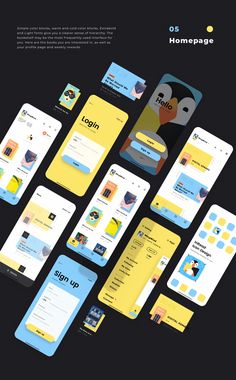 an image of the homepage design for a mobile app that is designed to look like it