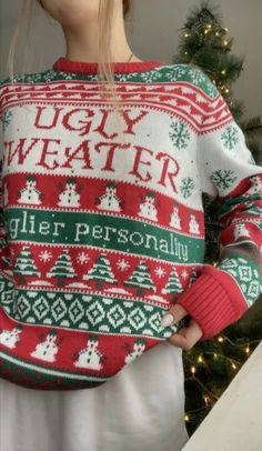 Ugly Christmas Sweaters Aesthetic, Ugly Christmas Sweater Aesthetic, Easy Christmas Nails Short, Christian Wallpaper Collage, Fall Christian Wallpaper, Nails Short Christmas, Wallpaper Christmas Aesthetic, Christmas Nails Idea, Nails Design Christmas