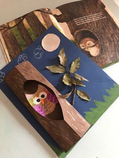 two children's books with an owl in a tree