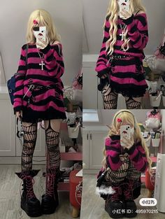 2020 Alt Fashion, Goth Kawaii Fashion, Creepy Cute Fashion, Fire Clothes, Silly Clothes, Kawaii Goth