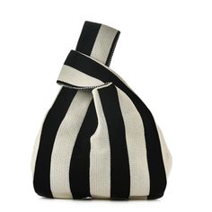 PRICES MAY VARY. [Casual Design]: Our cute wrist purse are designed with simple stripes and lines patterns, which is simple and lovely, it will fits well with different outfits and clothes, and will make you more stylish. [Material]: The small tote bag is with high quality polyester knitted. With soft and comfortable fabric, which lightweight, durable and delicate. [Size&Capacity]: The dimensions of the bag is approx 7.4"(L)x9"(H), handle height 4.3". With one large main compartment, it can hold Wrist Bag, Knitting Tote Bag, Knitting Tote, Casual Tote Bag, Beg Tangan, Striped Bags, Handmade Knit, Handbags Women, Korean Casual