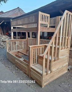 desain 1 tempat tidur tingkat jati, model set tempat tidur tingkat jati, 1 set tempat tidur tingkat