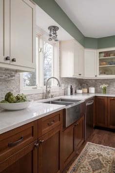 (paid link) While contemporarykitchenswith gleaming purple backsplashes and orangecabinetsmight fall out of favor quickly,dark wood kitchens... The Crystal Palace, Green Kitchen Cabinets, New Kitchen Cabinets, Kitchen Cabinets Makeover, Classic Kitchen, Trendy Kitchen, Painting Kitchen Cabinets