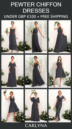 a collage of photos showing different styles of dresses