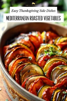 Add a splash of color to your Thanksgiving feast with Mediterranean roasted vegetables! Roasted with herbs and spices, these veggies can be topped with feta, olives, or pine nuts for a delicious and nutritious side that complements any main dish. #ThanksgivingSides 👉  👉  👉  Ready to give it a try?  TAP for the RECIPE or SAVE the PIN for LATER #ThanksgivingSide Italian Roasted Veggies, Veg Mediterranean Recipes, Medditeranean Vegetable Recipes, Vegetable Dishes For Christmas Dinner, Roasted Vegetables With Feta, Marinated Roasted Vegetables, Christmas Roasted Veggies, Roasted Vegetable Side Dishes, Mediterranean Christmas Recipes