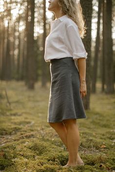 "Each our linen skirt is handcrafted to fit your individual body measurements. We take pride in the fact that there are no factory processes involved in making our linen clothes. Each linen skirt is made with care and attention to detail. DESCRIPTION This linen skirt is made using a minimalistic design and a modest, everyday look. Made from 100% softened linen. Its multiway use makes it suitable for any occasion, effortlessly transitioning from casual to more formal look. Has a slight A-line sil Fitted Linen Mini Skirt, Fitted Linen Wrap Skirt With Lining, Fitted Linen Flared Skirt, Relaxed Linen Mini Skirt, Fitted Flared Linen Skirt, Casual Fitted Linen Mini Skirt, Fitted Linen Mini Skirt, Casual Style, Flowy Linen Mini Skirt, Fitted Linen Mini Skirt, Casual