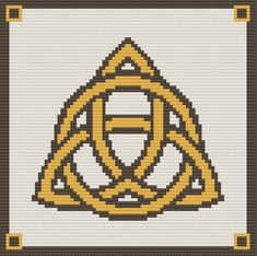 a cross stitch pattern with the letter e in it's center and an interlaced