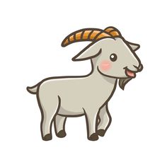 a goat with a horn on it's head