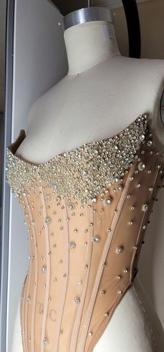 Pre-order Custom Sheer Nude Mesh Diamond Crystal Beaded Hand Embroidered Corset Gown - Etsy Diy Beaded Corset, Rhinestone Corset Dress, Vestidos Corset, Diamond Corset, Beaded Corset Top, Nude Mesh Dress, Crystal Corset, Rhinestone Corset, Corset Prom Dress