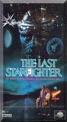 the last starfighter movie poster with an image of a man sitting on a bench